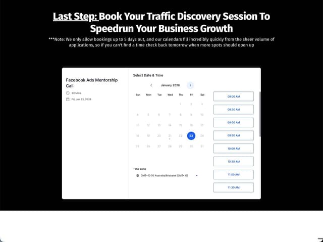 Schedule Page screenshot